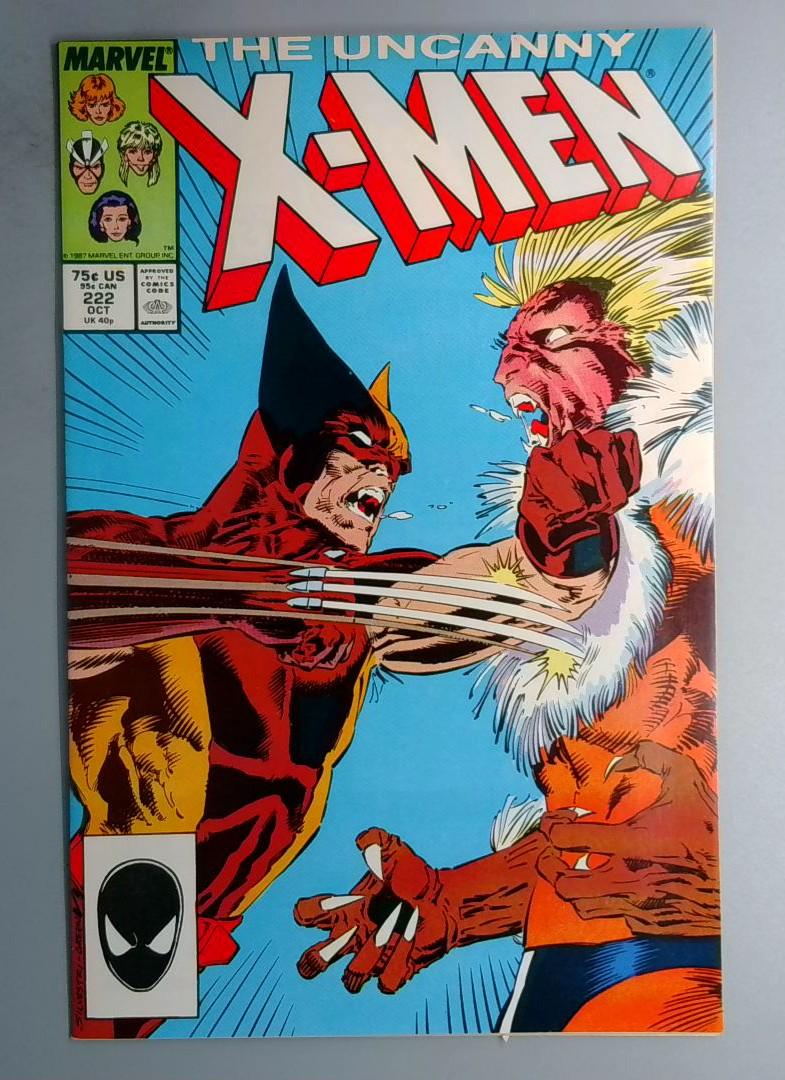 Uncanny X-Men #222 VF/NMWolverine/Sabretooth Marvel 1987 BW1