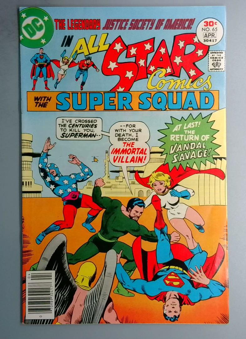 All Star Comics #65 FN Vandal Savage Appearance DC 1977 BW1