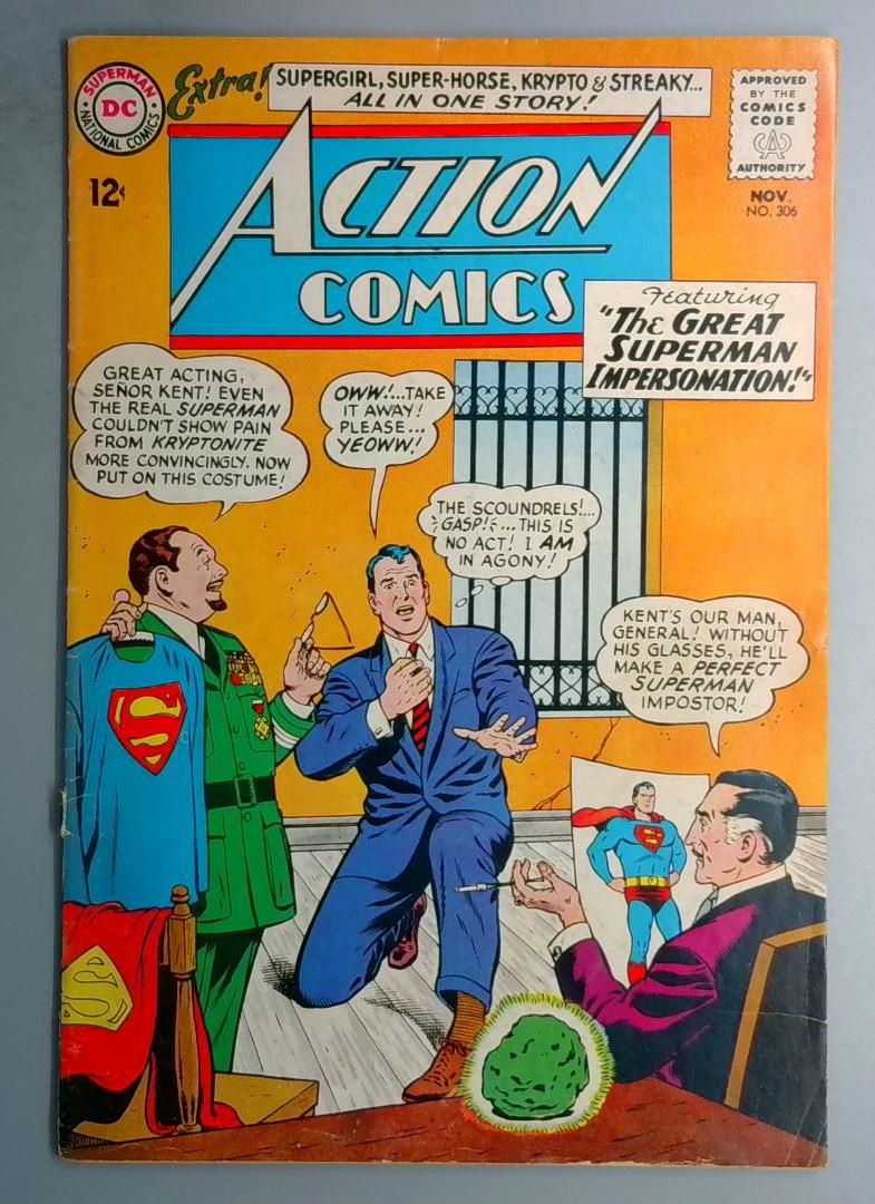 Action Comics #306 VG- Bottom Staple Detached DC 1963 BW1