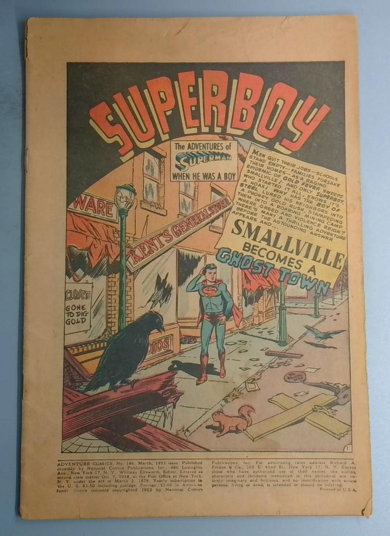 Adventure Comics #186 NG No Cover, Complete Superboy DC Comics 1953 BW1