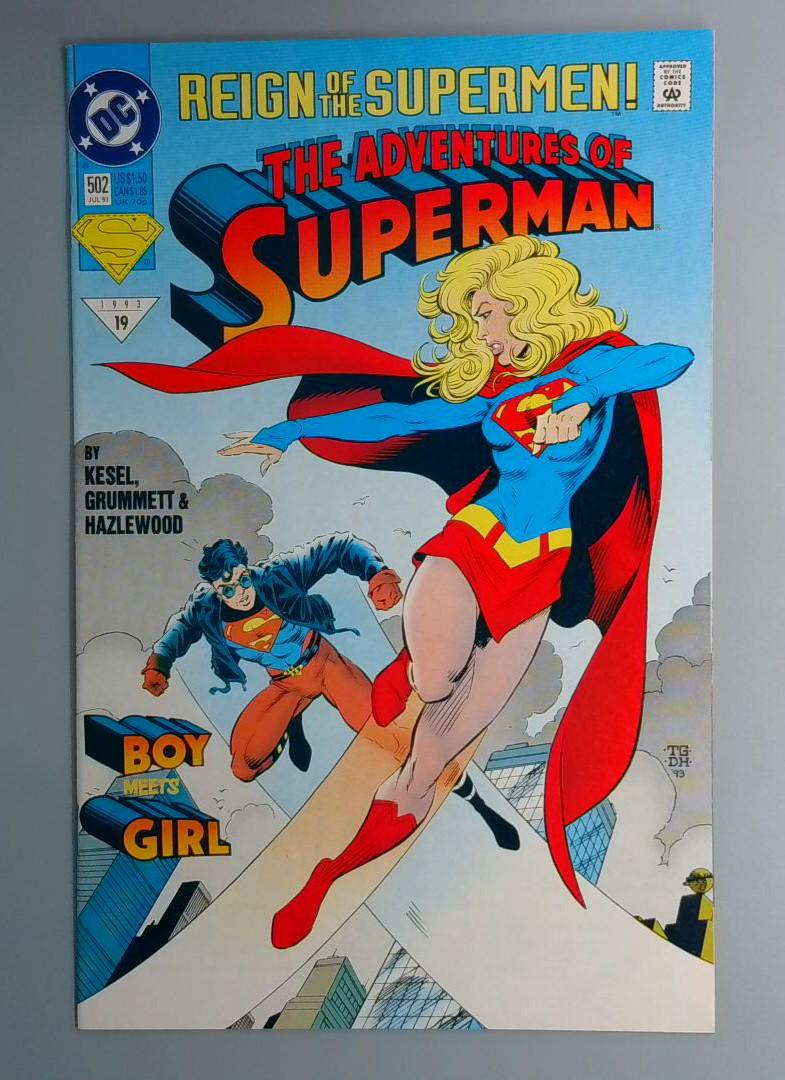 Adventures of Superman #502 NM Reign of the Supermen! DC 1993 JR1