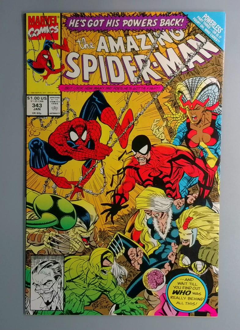 Amazing Spider-Man #343 VF+ 1st Appearance of Cardiac Marvel 1991 JR1