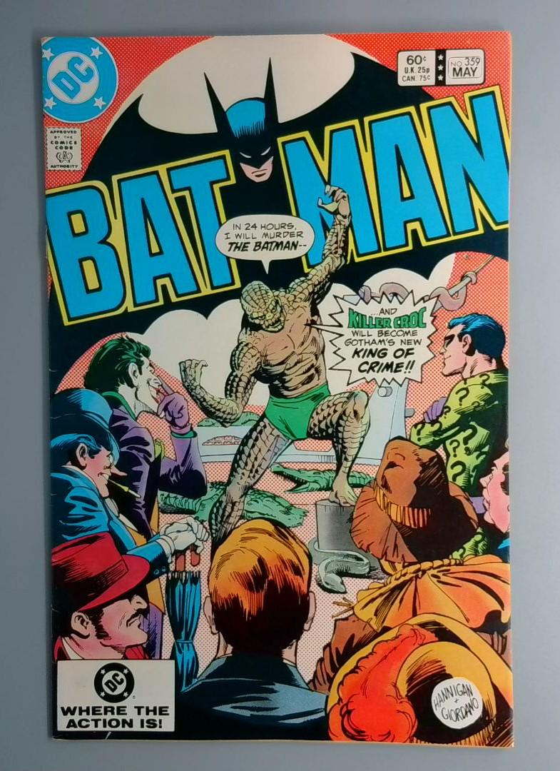Batman #359 VF+ 1st Killer Croc Cover DC 1983