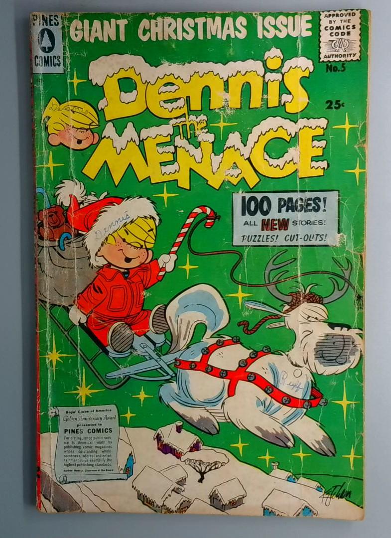 Dennis the Menace Giant Christmas Issue #5 VG- Pine Comics 1957