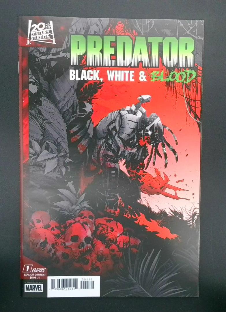 Predator: Black, White & Blood #1 NM- 1:25 FEDERICO VICENTINI Variant Marvel 
