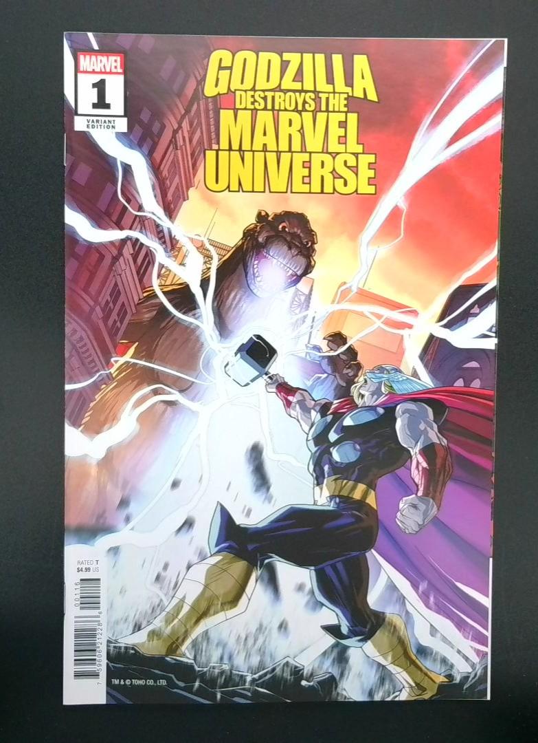 Godzilla Destroys the Marvel Universe #1 NM- 1:25 Pete Woods Variant Marvel 2025