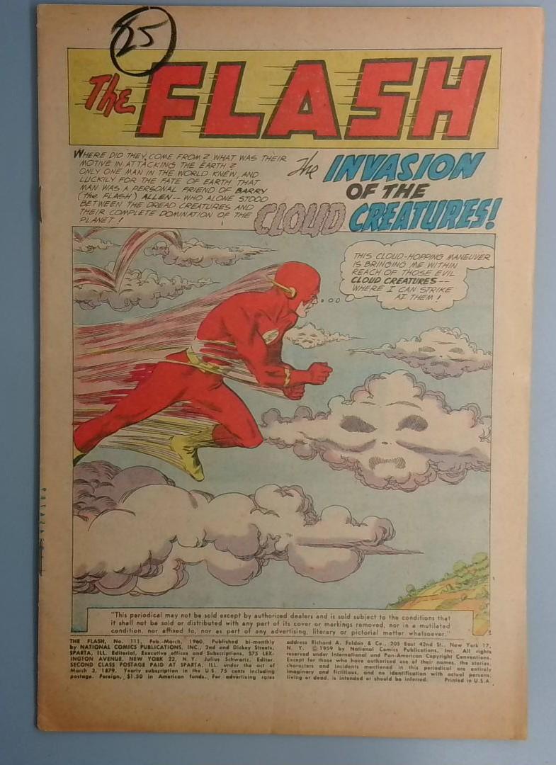 Flash #111 Coverless 2nd Kid-Flash 1960 BW1