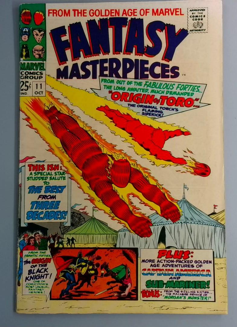 Fantasy Masterpieces #11 VF- Human Torch, Toro Marvel 1967 BW1