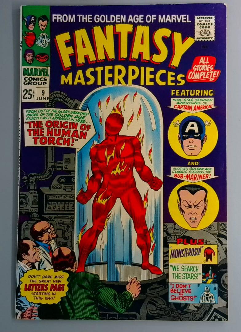 Fantasy Masterpieces #9 VF Human Torch, Toro Marvel 1967 BW1