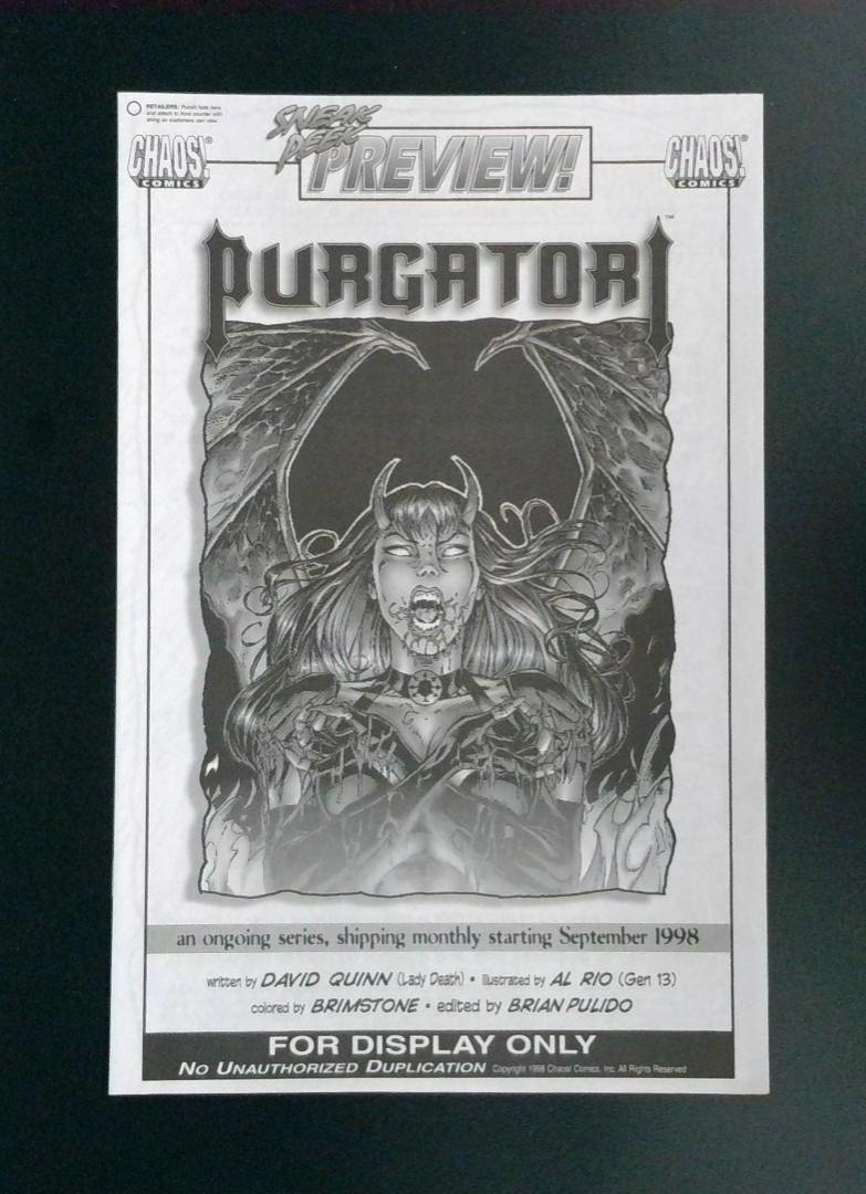 Purgatori Chaos Comics Preview VF/NM Retail Incentive Chaos Comics 1998 EK1