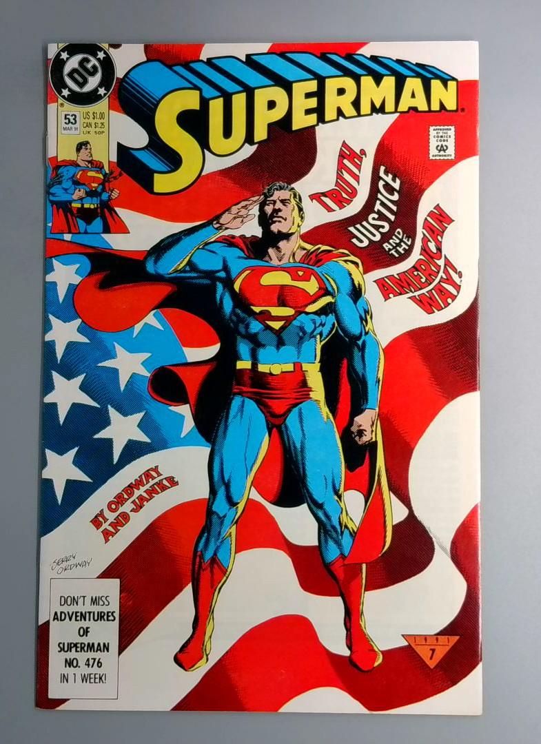 Superman #53 NM Amaerican Cover DC 1991 BW1