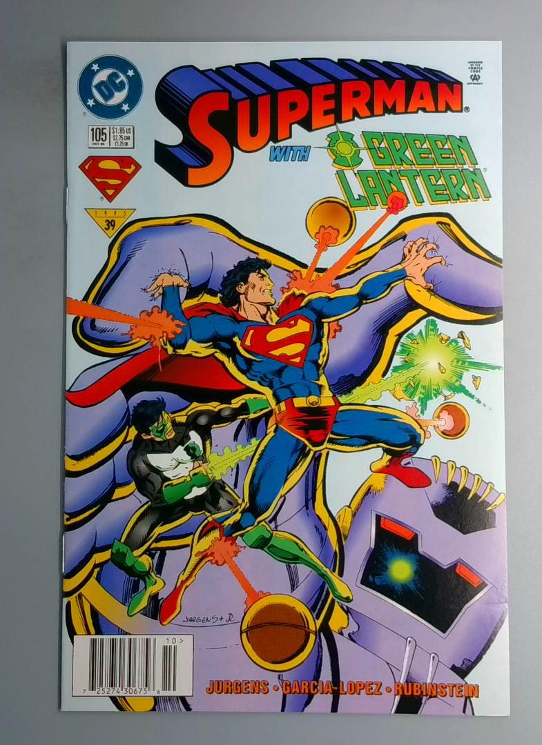 Superman #105 NM Newsstand Green Lantern DC Comics 1995 BW1