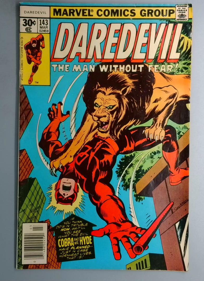 Daredevil #143 Cobra & Mr. Hyde Appearane Marvel 1977 SN2