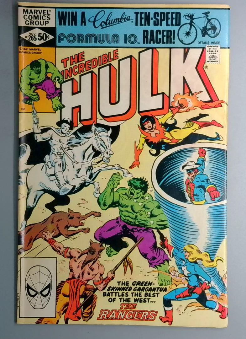 Incredible Hulk #265 1st the Rangers Red Wolf Marvel 1981 SN2