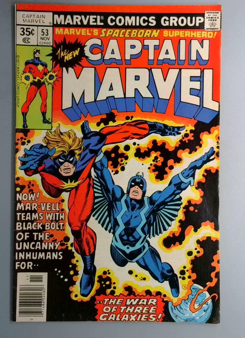 Captain Marvel #53 FN/VF Inhumans Appearance Marvel 1977 SN2