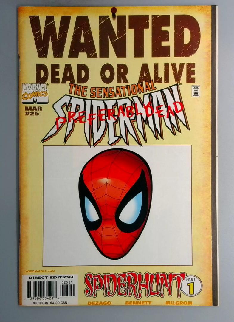 Sensational Spider-Man #25 Wanted Dead or Alive Cover Marvel 1998