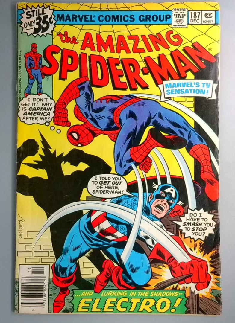 Amazing Spider-Man #187 Captain America and Electro Marvel 1978 OE1
