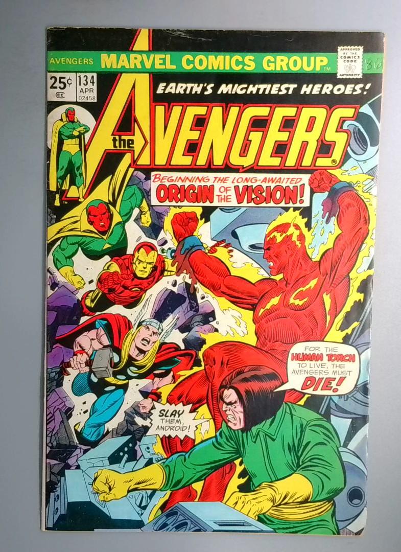 Avengers #134 VG Origin of Vision Marvel 1975