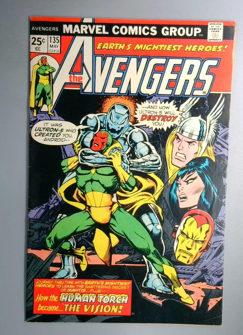 Avengers #135 FN- Expanded Origin of the Vision Continues Marvel 1975