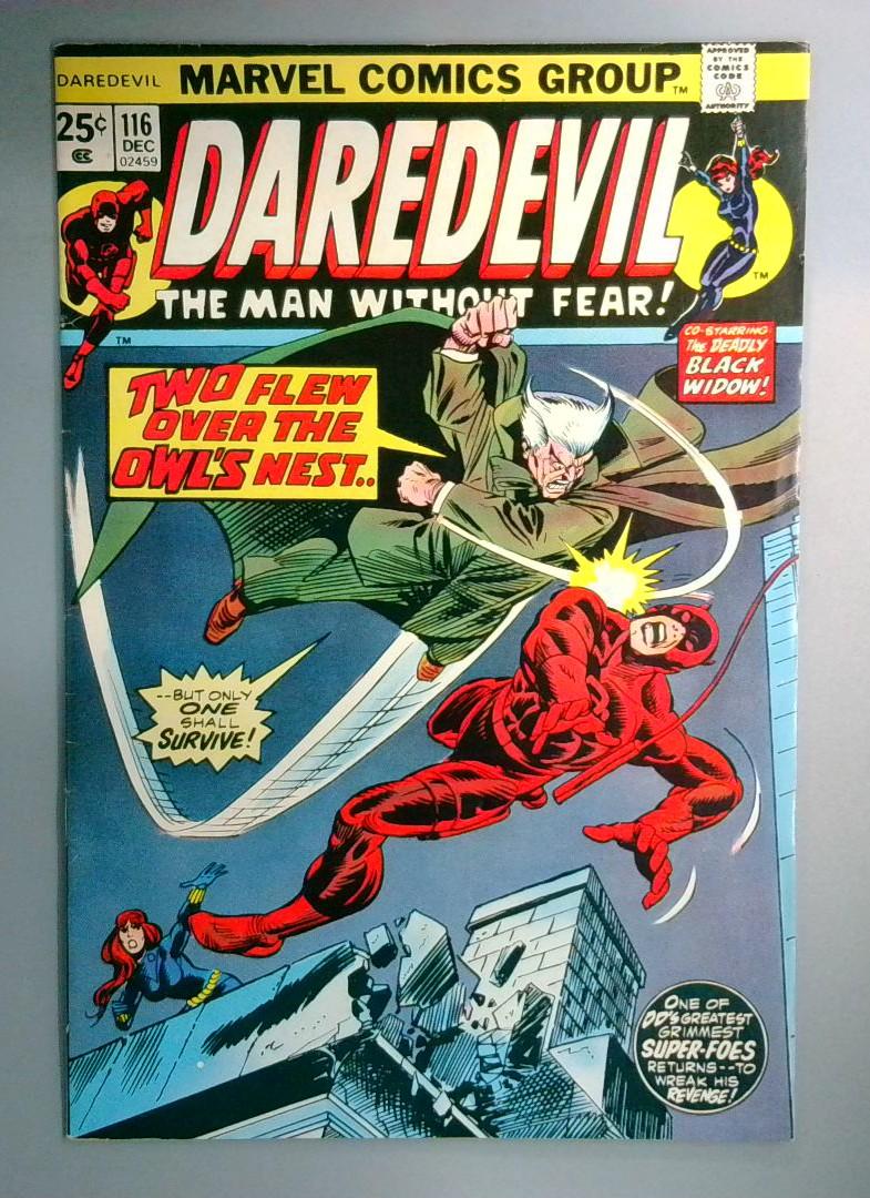 Daredevil #116 Owl Appearance. NO Marvel Value Stamp Marvel 1974