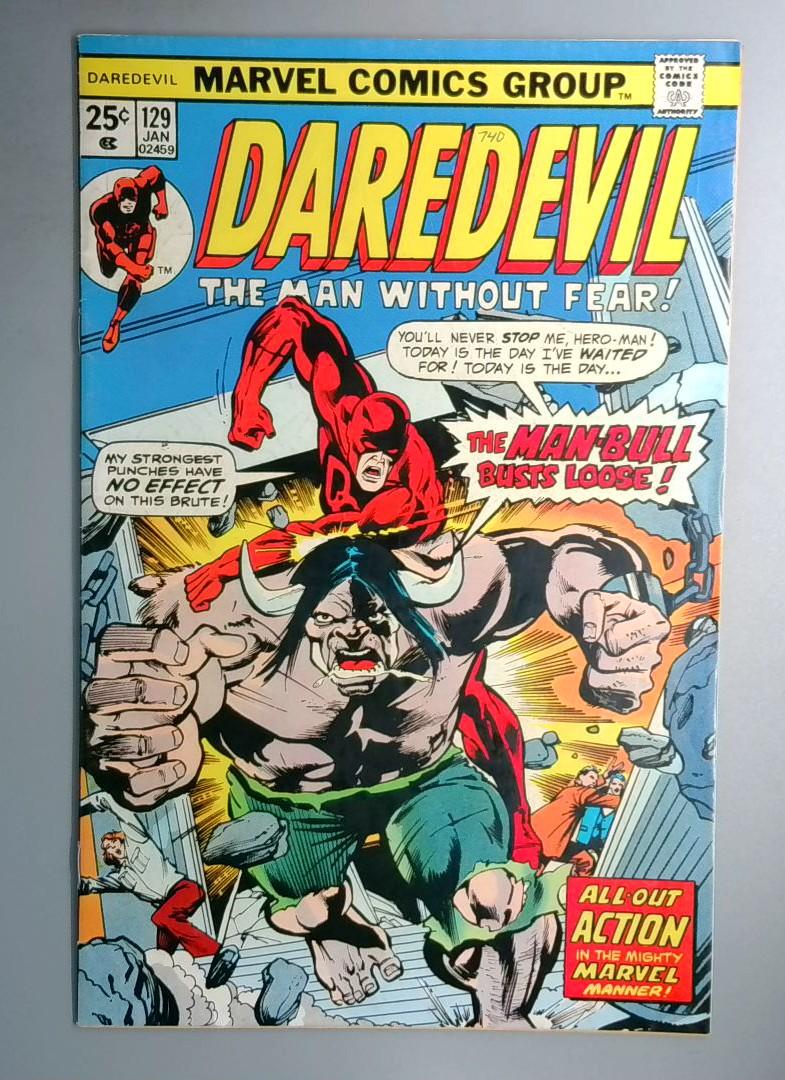 Daredevil #129 Man-Bull Appearance Marvel 1976 NO MVS Stamp