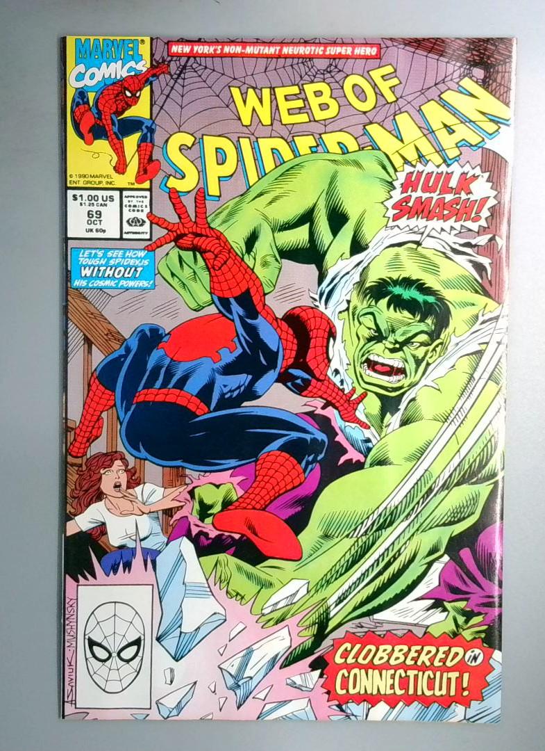 Web of Spider-Man #69 VF Hulk Marvel 1990