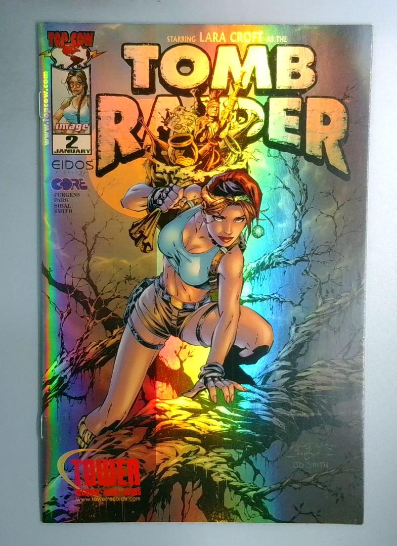 Tomb Raider #2 VF/NM Tower Tower Records Santa Cover Image 2000