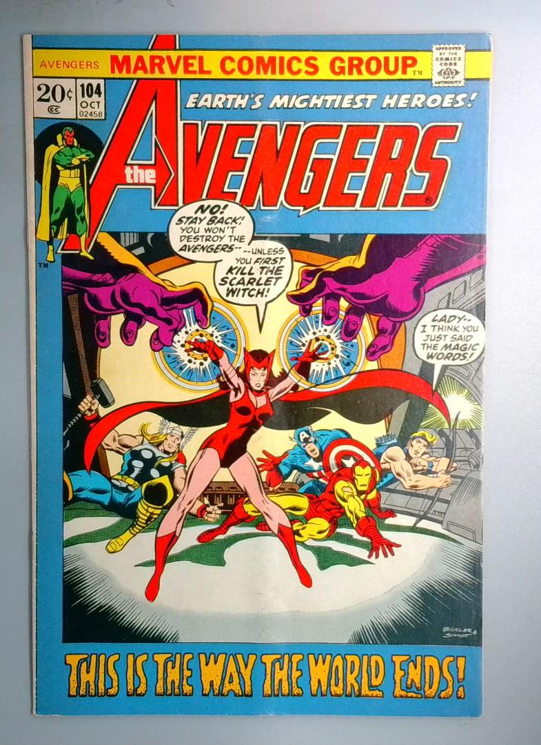 Avengers #104 Death of Larry Trask. Sentinels Appearance Marvel 1972