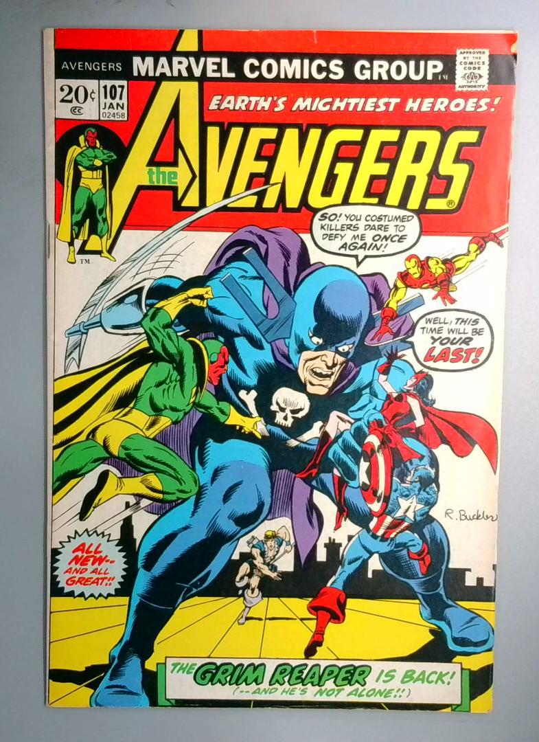 Avengers #107 FN Jim Starlin Art. Grim Reaper Marvel 1973