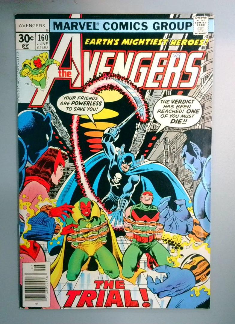 Avengers #160 VF+ X-Men Cameo, Grim Reaper Marvel 1977