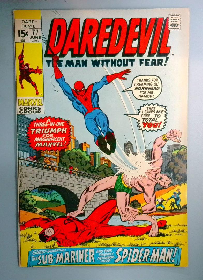 Daredevil #77 VF/NM Spider-Man & Sub-Mariner Marvel 1971