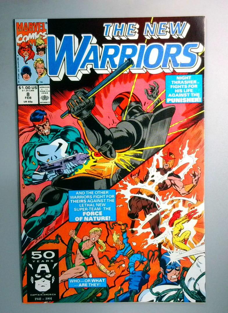 New Warriors #8 NM Punisher Marvel 1991