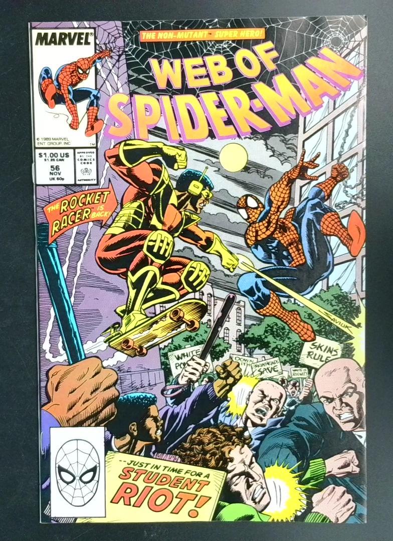 Web of Spider-Man #56 NM 1st Appearance of Skinhead Edward Cross Marvel 1989