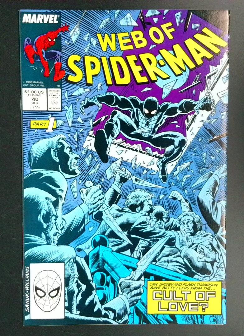Web of Spider-Man #40 VF/NM 1st Appearance of Cult of Love Marvel 1988