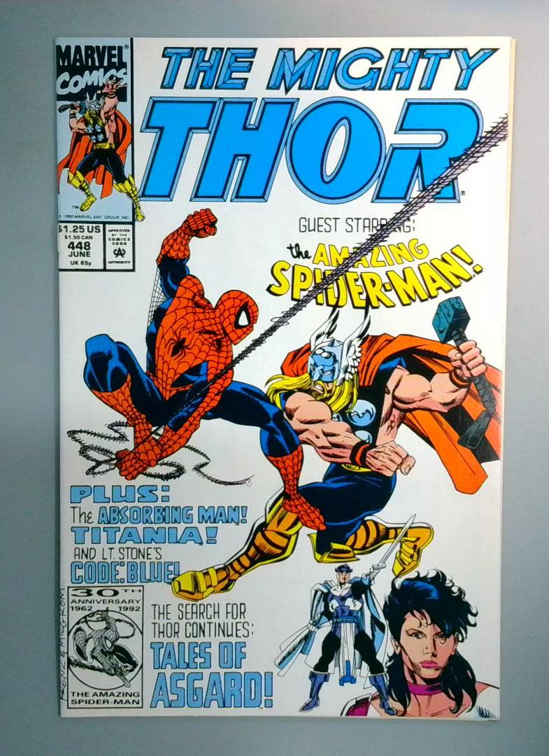 Thor #448 NM Spider-Man Marvel 1992