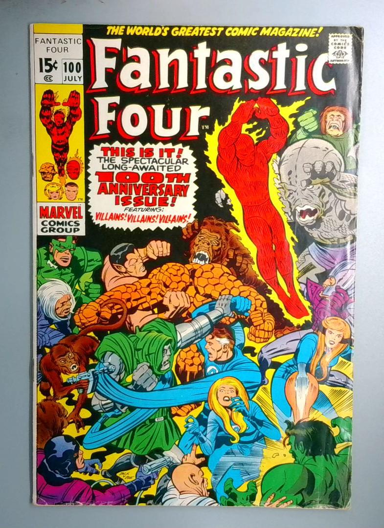 Fantastic Four #100 VG+ Mad Thinker & Puppet Master Marvel 1970