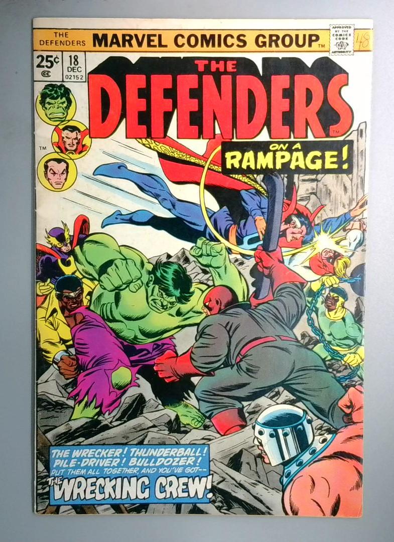 Defenders #18 1st Full Appearance of the Wrecking Crew Marvel 1974