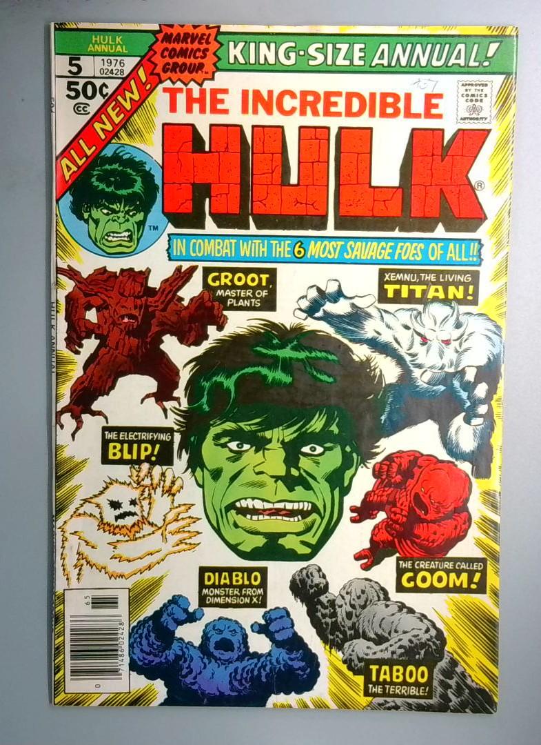 Incredible Hulk Annual #5 FN/VF 2nd Appearance of Groot Marvel 1976