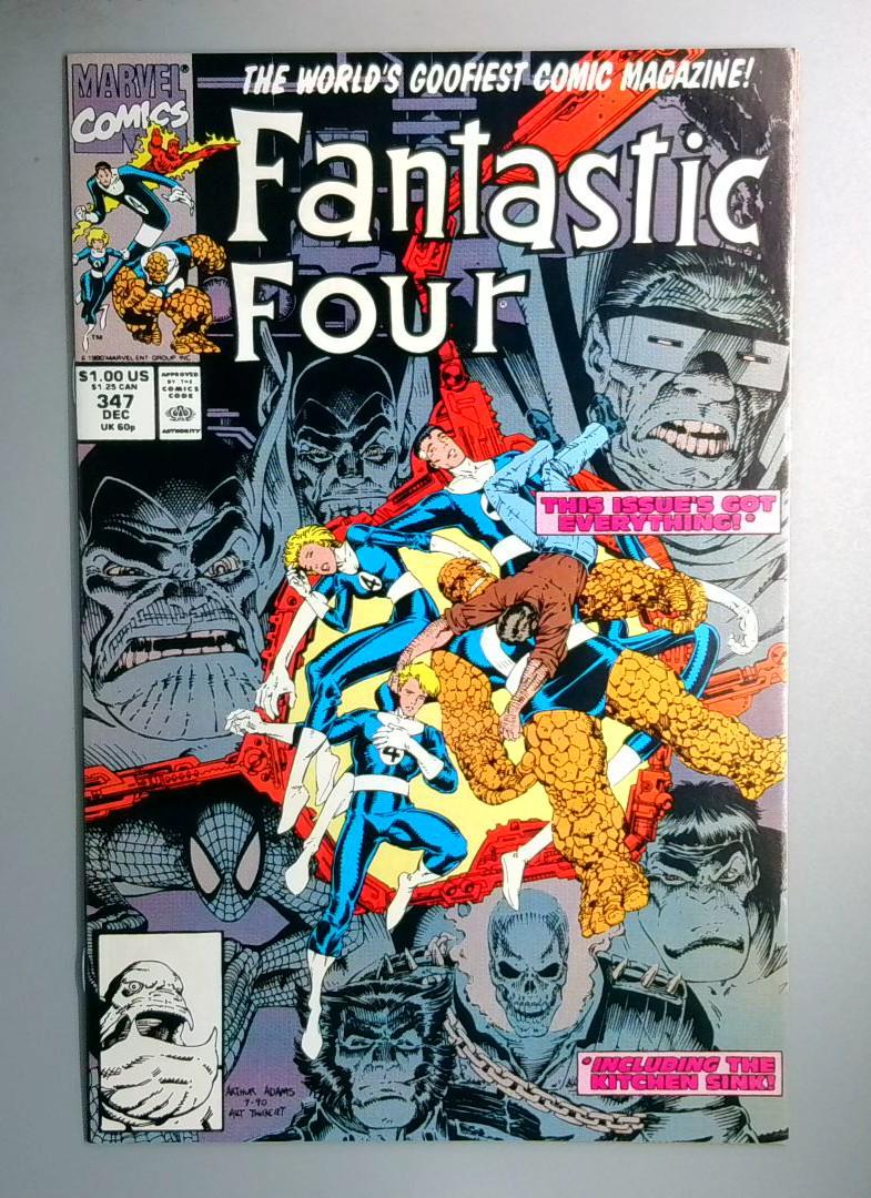 Fantastic Four #347 VF Art Adams Issue, Hulk, Wolverine Marvel Comics 1990