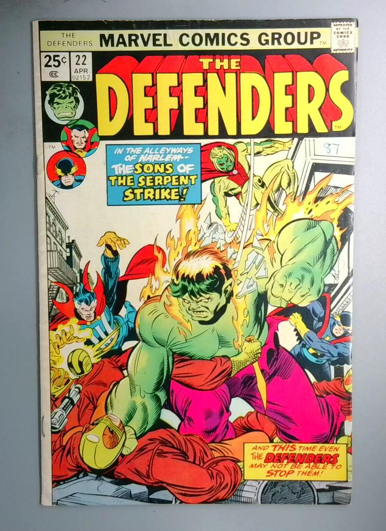 Defenders #22 Sons of the Serpent Appearance Marvel 1975
