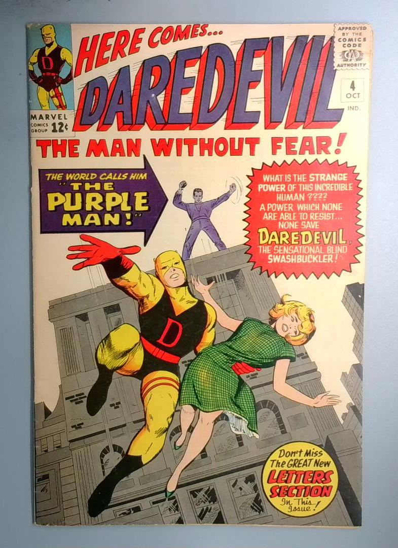 Daredevil #4 FN- 1st Purple Man, 4th Daredevil 🔑 Marvel 1964
