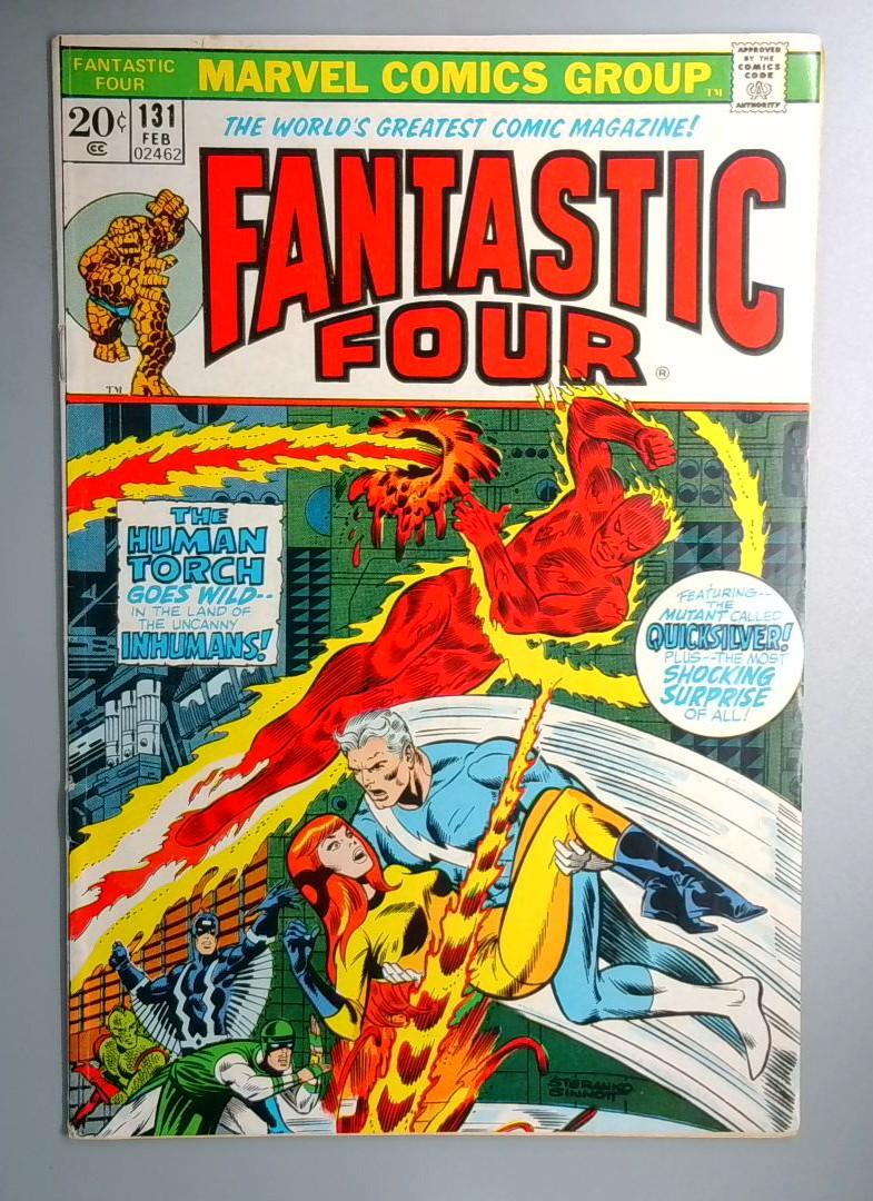 Fantastic Four #131 VG+ Classic Jim Steranko Battle Cover Marvel 1973
