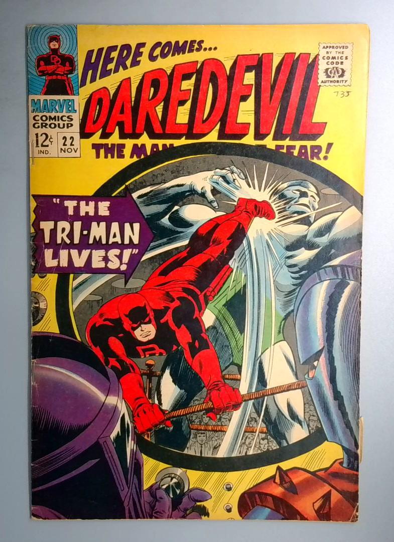 Daredevil #22 VG 1st Appearance of Tri-Man Marvel 1966