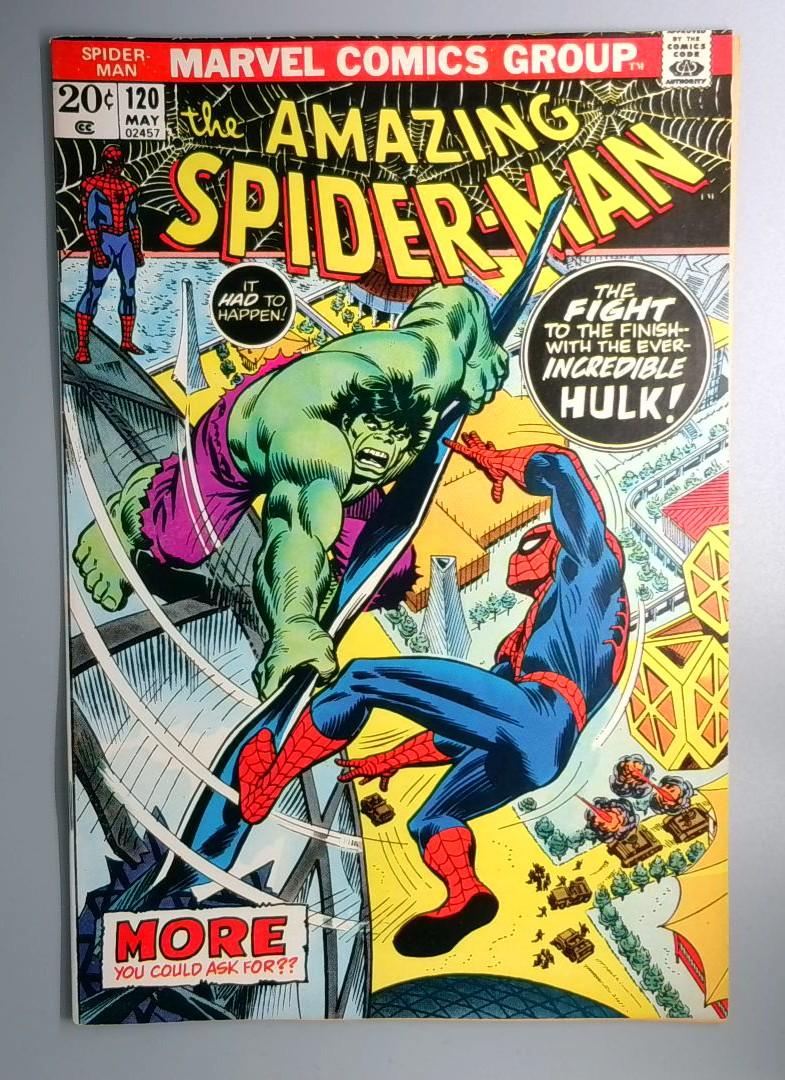 Amazing Spider-Man #120 NM- Spider-Man Vs Hulk Battle Marvel 1973