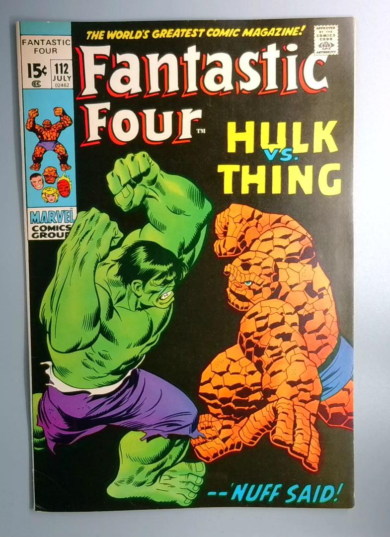 Fantastic Four #112 FN+ Classic Hulk Vs. Thing Cover Marvel 1971 SEE PICS
