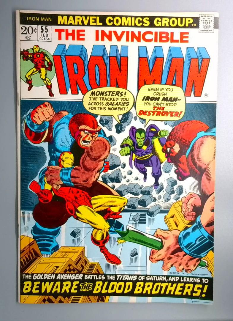 Iron Man #55 FN 1st Thanos DOUBLE COVER! Small Tear Back Cover Marvel 1973
