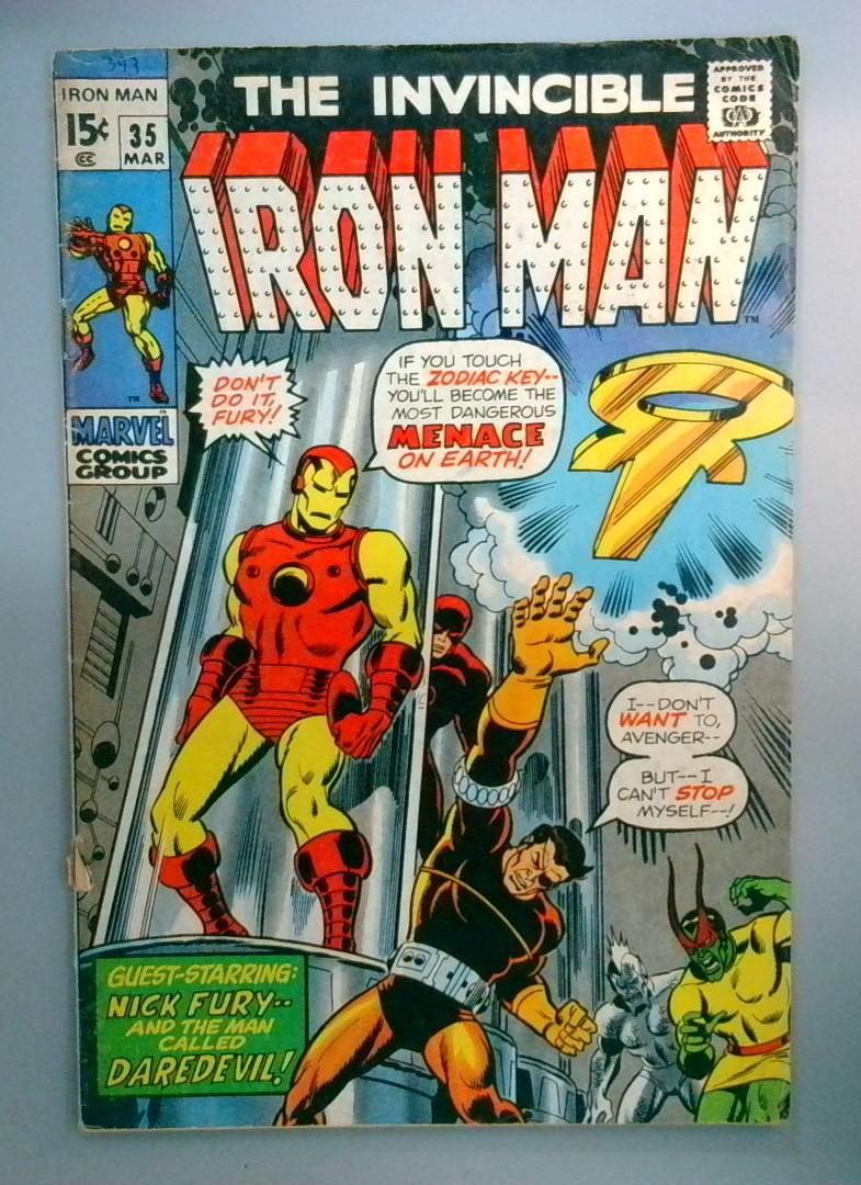 Iron Man #35 Daredevil, Bottom Detached Staple Marvel 1971