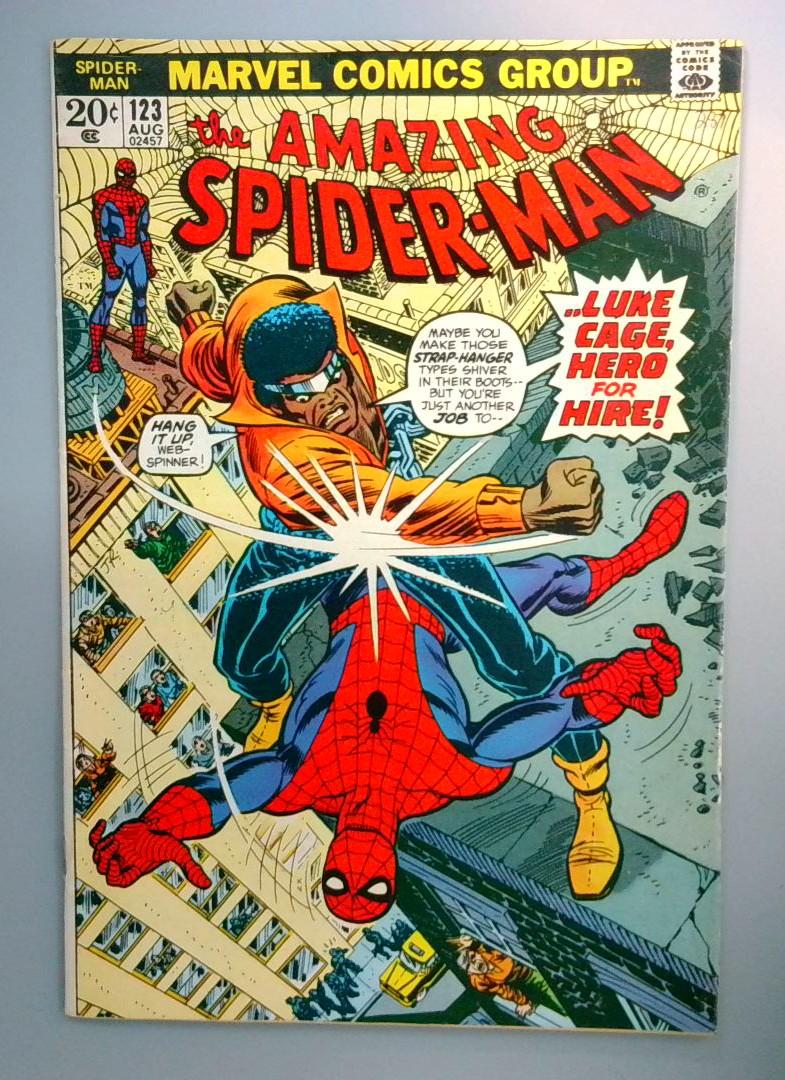 Amazing Spider-Man #123 FN- Spider-Man Vs Luke Cage Marvel 1973