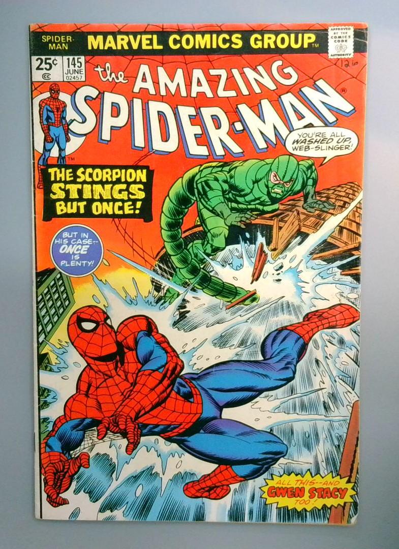 Amazing Spider-Man #145 Scorpion, No MVS Marvel 1975