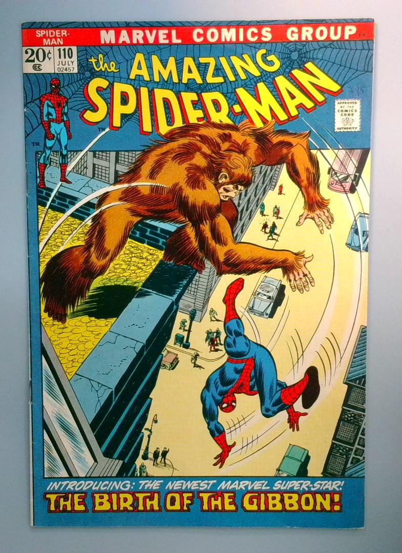 Amazing Spider-Man #110 VG/FN 1st Gibbon, Last Stan Lee Issue Marvel 1972